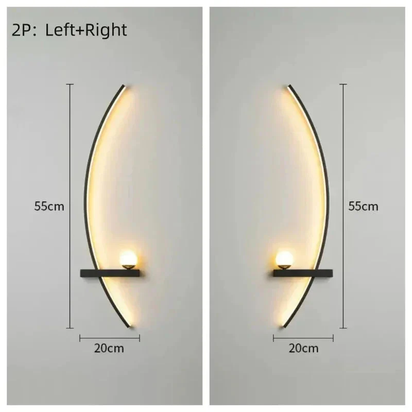 Modern LED Wall Lamp – Minimalist Art Design for Bedroom, Living Room, and Bathroom, Gold/Black